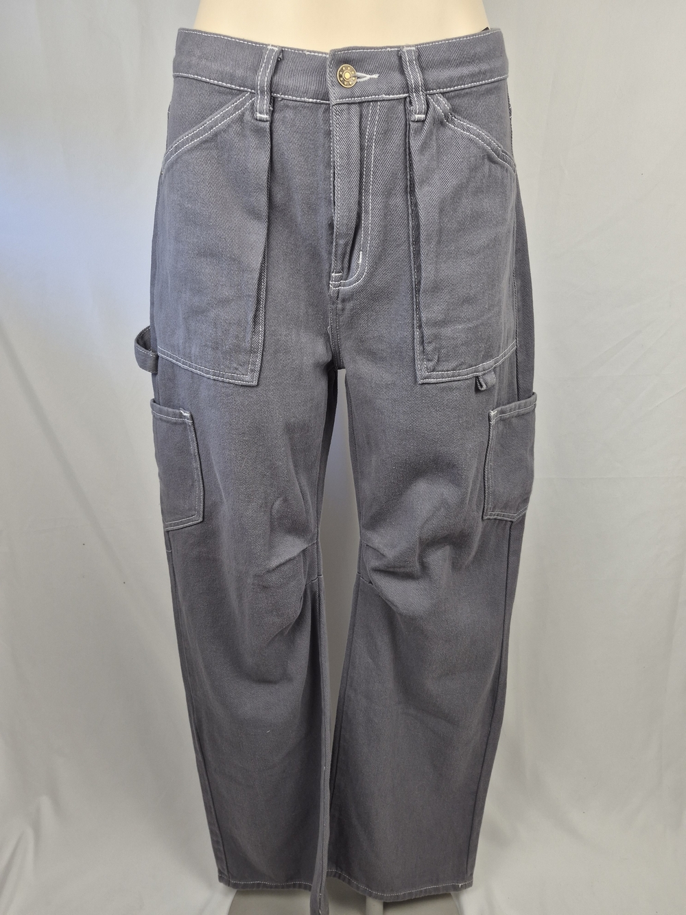 Lioness Gray Utility Cargo Pants with Patch Pockets